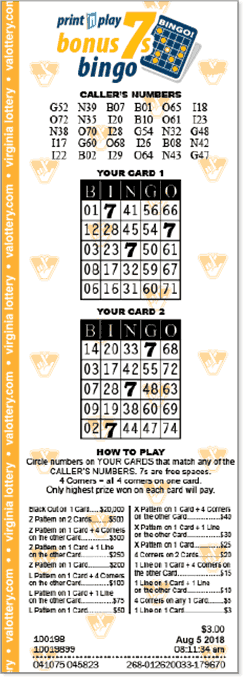 Bingo Card Winning Numbers