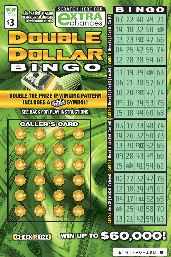 Double Dollar Bingo Scratcher 1949 Virginia Lottery