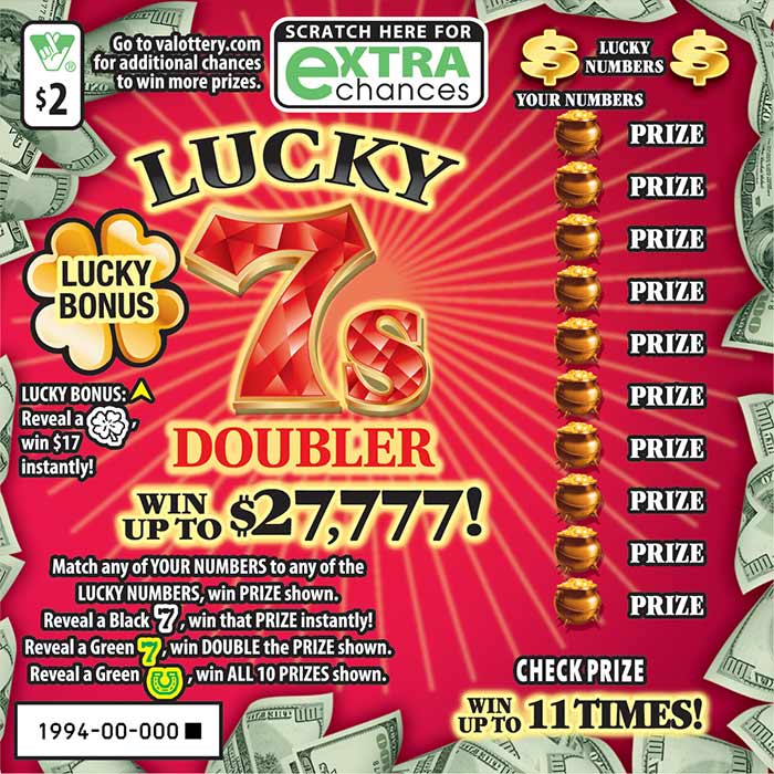 Lucky 7s Doubler Scratcher 1994 | Virginia Lottery