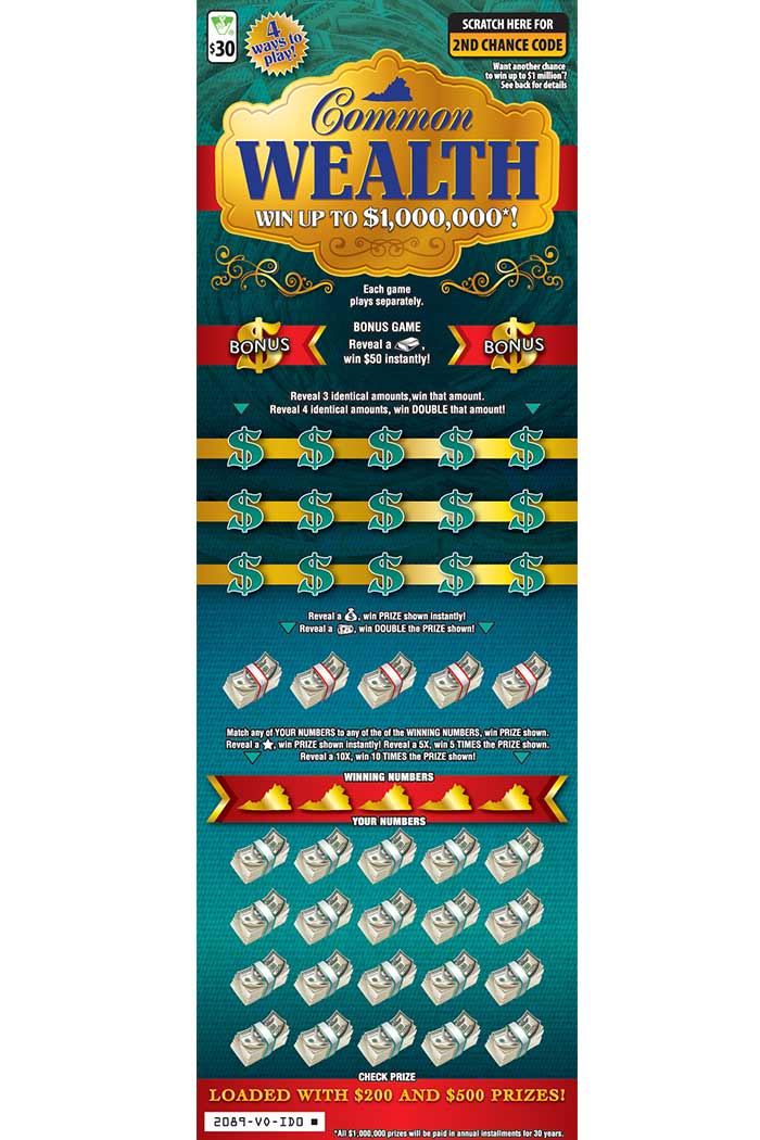 Commonwealth Scratcher 2084 Virginia Lottery